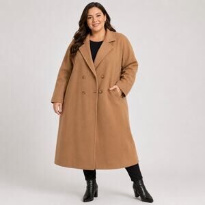 Lane Bryant Full Length Wool Coat Women’s Plus 32W Camel Tan Brown NWT $199.99